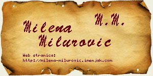 Milena Milurović vizit kartica